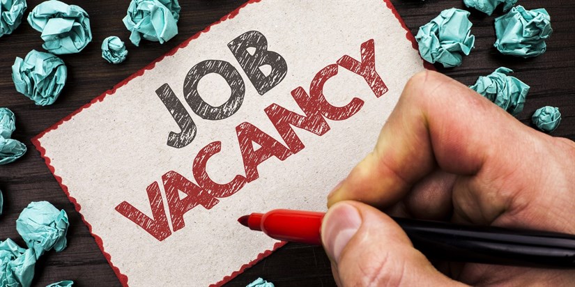 Text sign showing Job Vacancy. Conceptual photo Work Career Vacant Position Hiring Employment Recruit Job written by Man Holding Marker on Cardboard Piece on the wooden background.