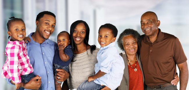 Senior Married Couple With Family