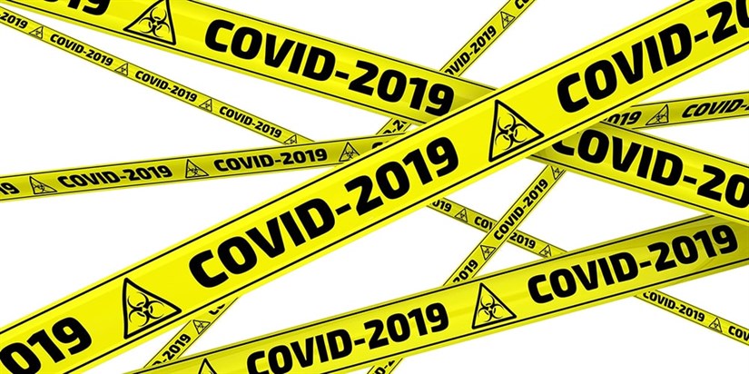 COVID-2019. Yellow warning tapes