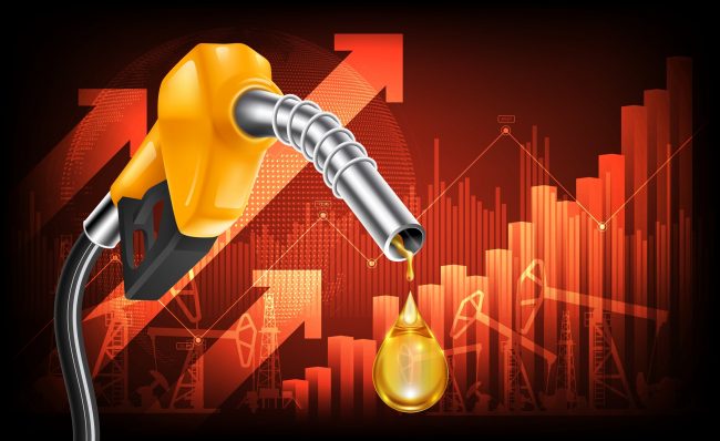 Oil,Price,Rising,Concept,Gasoline,Yellow,Fuel,Pump,Nozzle,Isolated